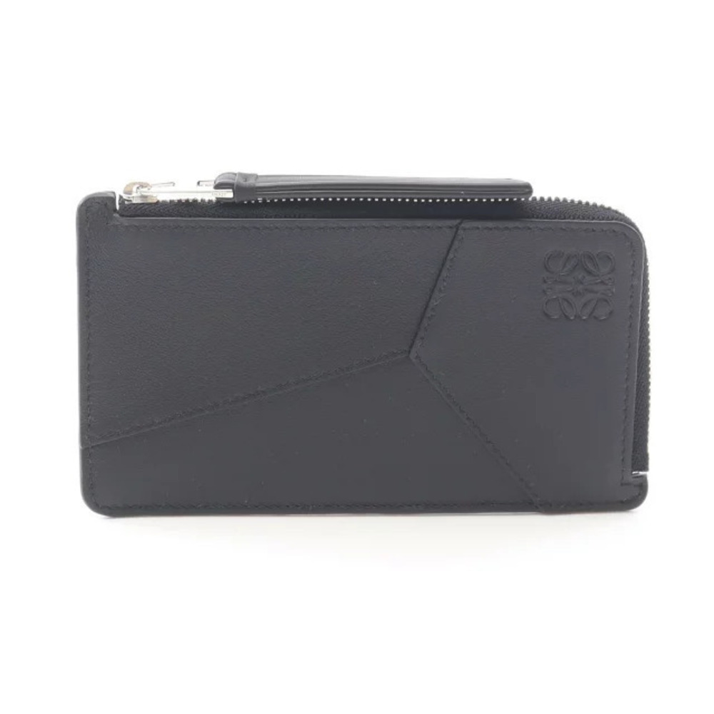 Loewe Puzzle Long Coin Card Case Wallet Leather Black